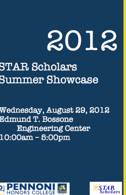 2012 STAR Scholars Summer Showcase Abstract Booklet